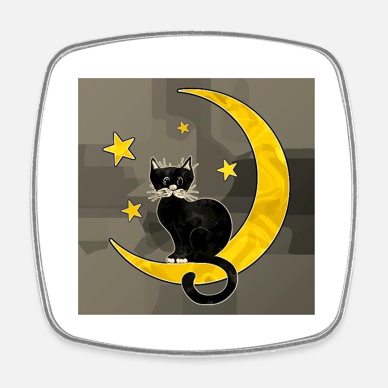 Katze - Viereckiger Kühlschrankmagnet - Weiß