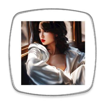 Lady - Square fridge magnet - white - Front