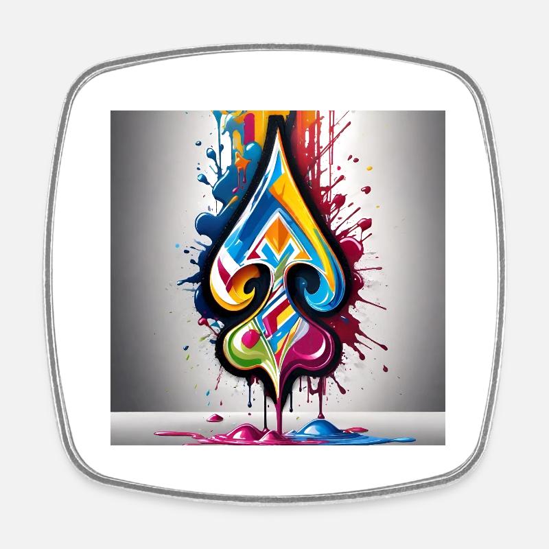 Graffiti Spades - Square fridge magnet - white