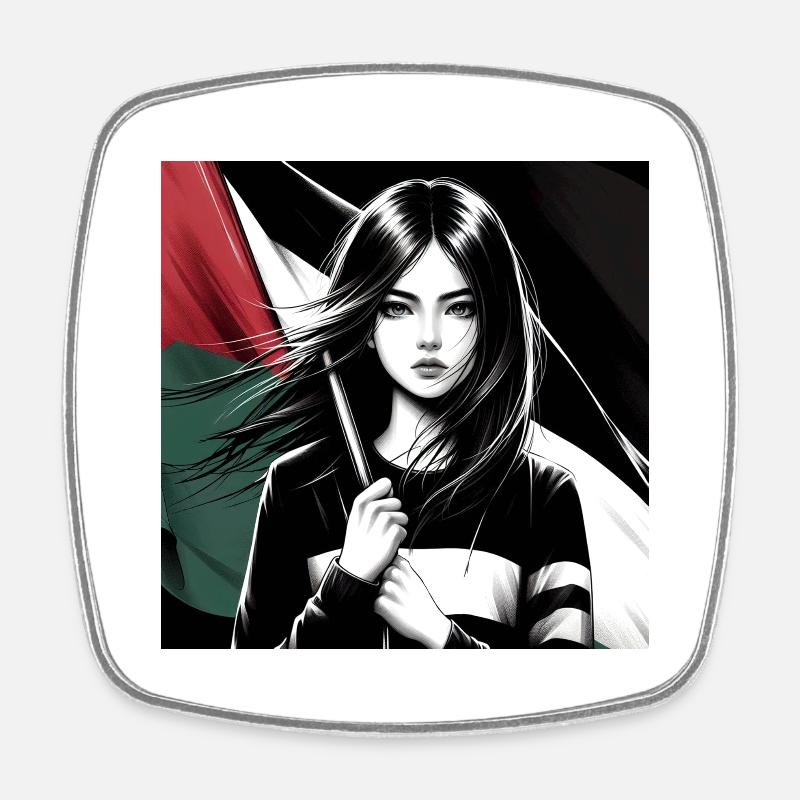 Palestine - Square fridge magnet - white