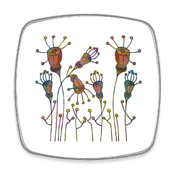Flowers - Square fridge magnet - white - Front