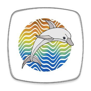 Delfin - Viereckiger Kühlschrankmagnet - Weiß - Vorne
