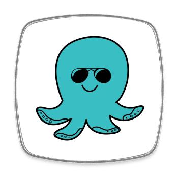 oktopus cool - Viereckiger Kühlschrankmagnet - Weiß - Vorne