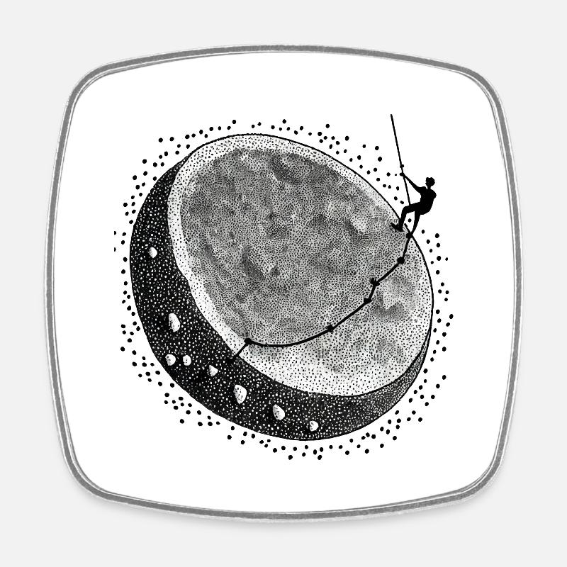 Hand-painted climber - Square fridge magnet - white