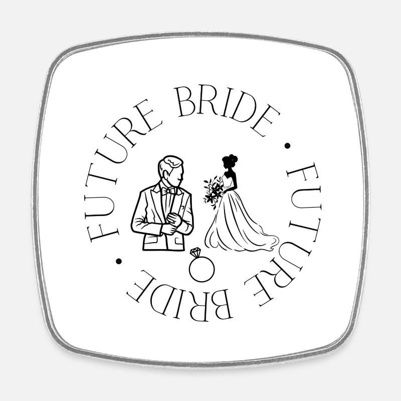 Future Bride - Square fridge magnet - white