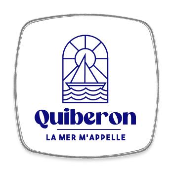Quiberon la mer m'appelle Bretagne Morbihan56 bzh - Magnet carré - blanc - Devant