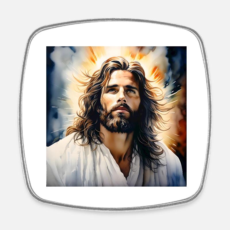Jesus - Square fridge magnet - white