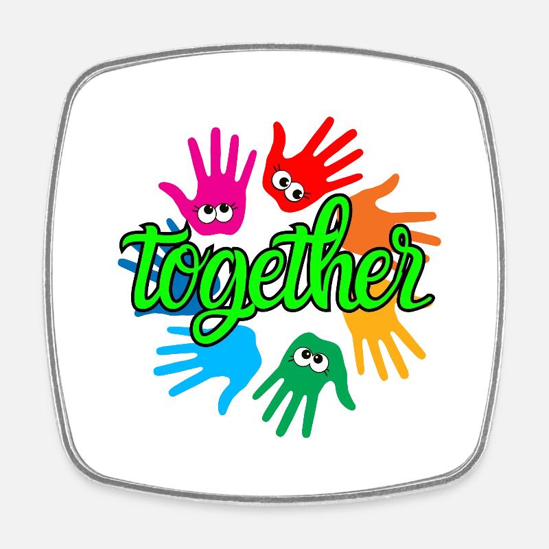together - Square fridge magnet - white