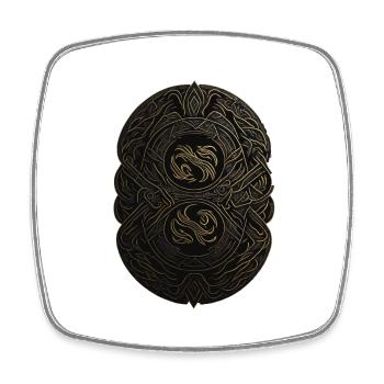 Monogramme Maya noir et or - Magnet carré - blanc - Devant