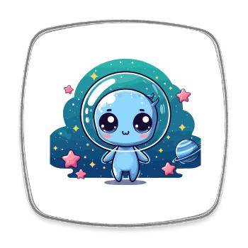 Designs For Kids – Fröhliche Nilpferde - Viereckiger Kühlschrankmagnet - Weiß - Vorne