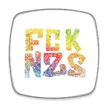 FCK NZS - Square fridge magnet - white - Front