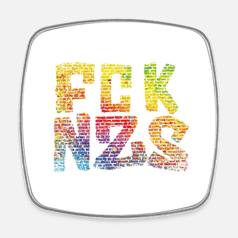 FCK NZS - Square fridge magnet - white