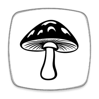 Pilz - Viereckiger Kühlschrankmagnet - Weiß - Vorne
