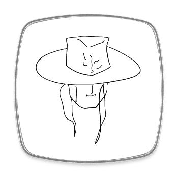 Human - Person - Square fridge magnet - white - Front