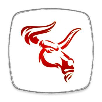 Bull Bull Head Head Logo Steak Beast Gym Horn - Square fridge magnet - white - Front