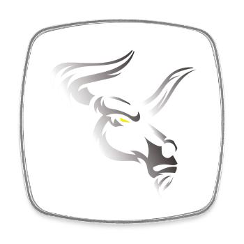 Stier Stierkopf Kopf Logo Steak Beast Gym Horn - Viereckiger Kühlschrankmagnet - Weiß - Vorne