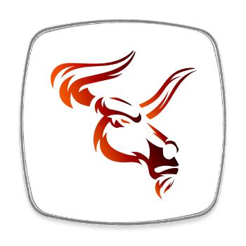 Bull Bull Head Head Logo Steak Beast Gym Horn - Square fridge magnet - white - Front