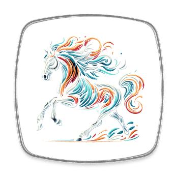 Cheval artwork - Magnet carré - blanc - Devant
