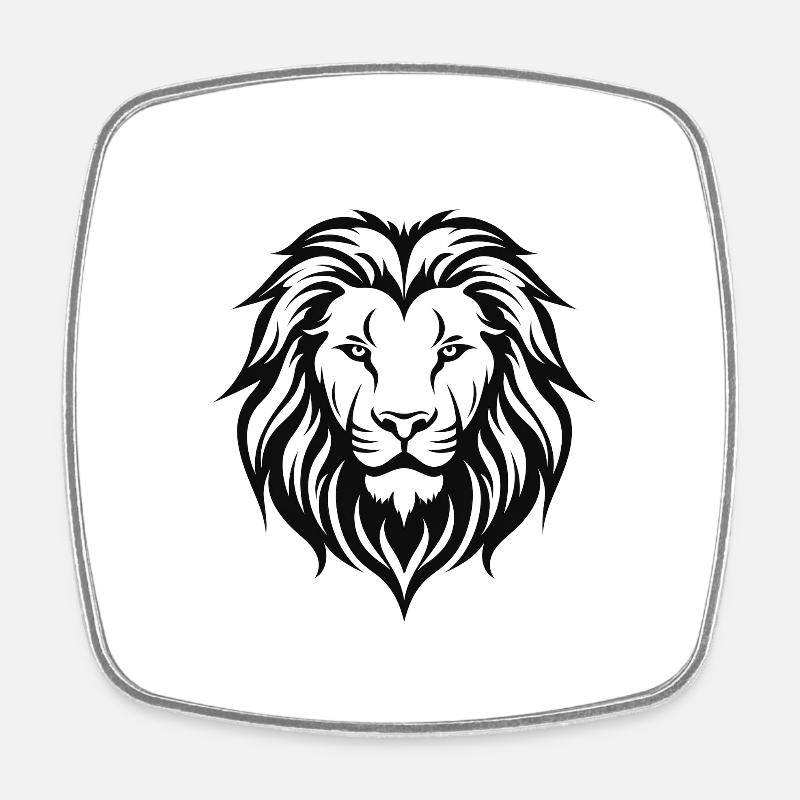 Emblème de lion - Magnet carré - blanc