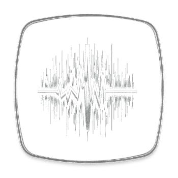 Herzfrequenz - Viereckiger Kühlschrankmagnet - Weiß - Vorne
