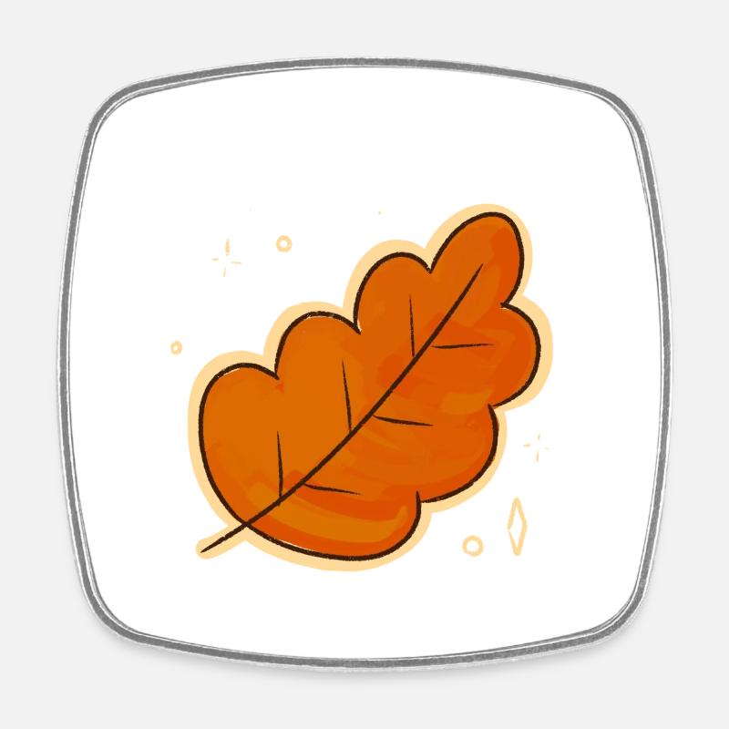 Autumn Magic Leaf - Square fridge magnet - white