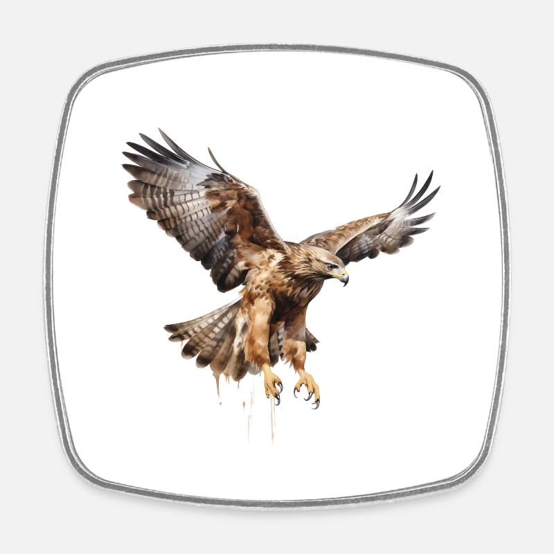 Majestic Buzzard - Square fridge magnet - white