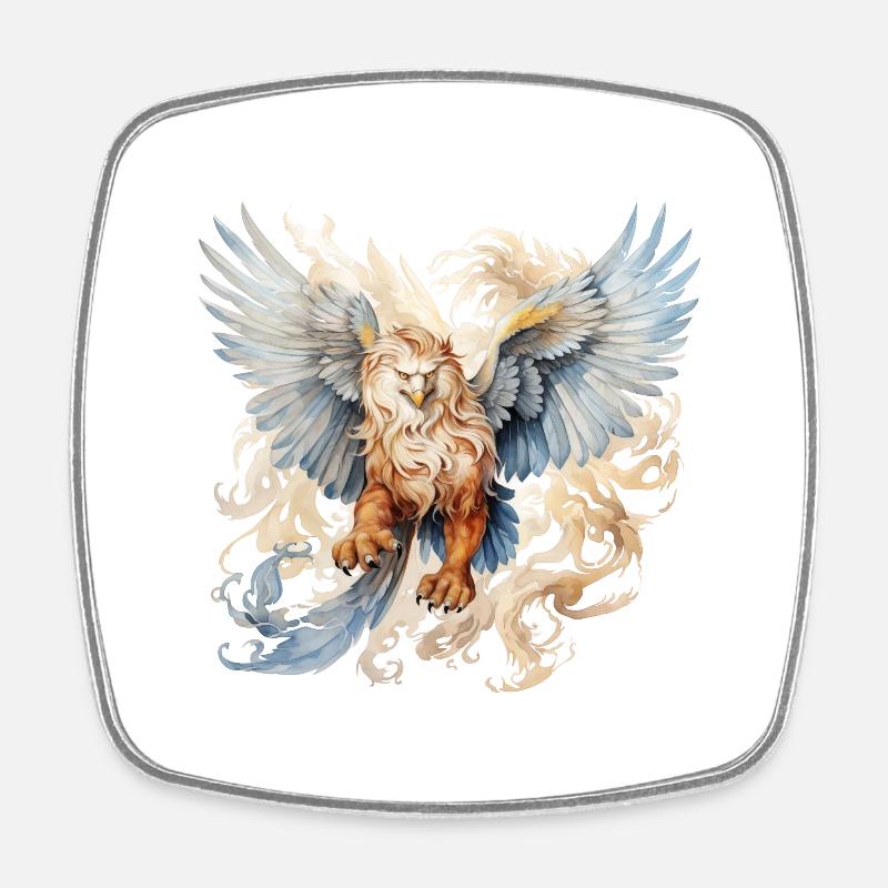 Mythical Griffin - Square fridge magnet - white