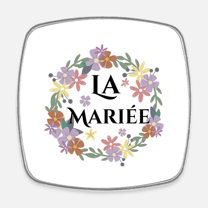 future mariée florale -la mariée fleurs - Magnet carré - blanc
