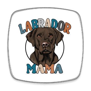 Chocolate Labrador Mom Dogs Dog Labbi Wilsigns - Square fridge magnet - white - Front