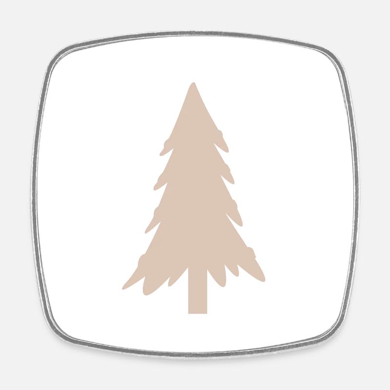 Fir tree - Square fridge magnet - white