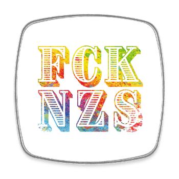 fcknzs speckled colours 08 - Viereckiger Kühlschrankmagnet - Weiß - Vorne
