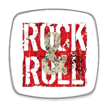 Musik, Retro, Heavy Metal, Hard Rock, Punk, Vinyl, Pop - Viereckiger Kühlschrankmagnet - Weiß - Vorne