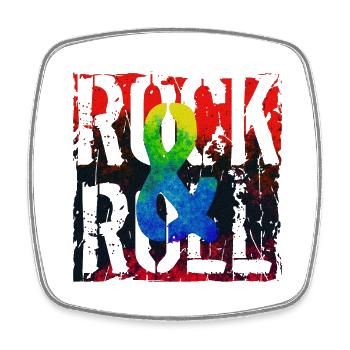 Music, Retro, Heavy Metal, Hard Rock, Punk, Vinyl, Pop - Square fridge magnet - white - Front