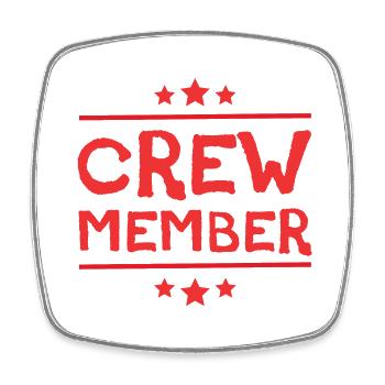 Crew Mitglied - Viereckiger Kühlschrankmagnet - Weiß - Vorne