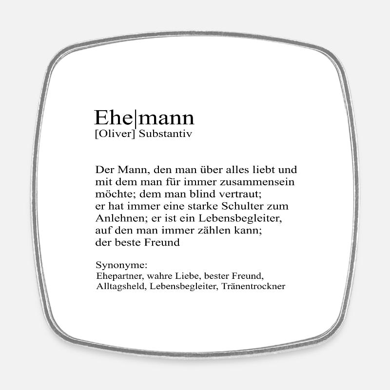 Ehemann Definition Substantiv Oliver - Viereckiger Kühlschrankmagnet - Weiß