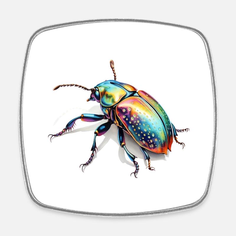 Rainbow Bug - Square fridge magnet - white