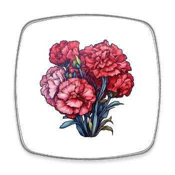 Nelken Strauß Carnation - Viereckiger Kühlschrankmagnet - Weiß - Vorne