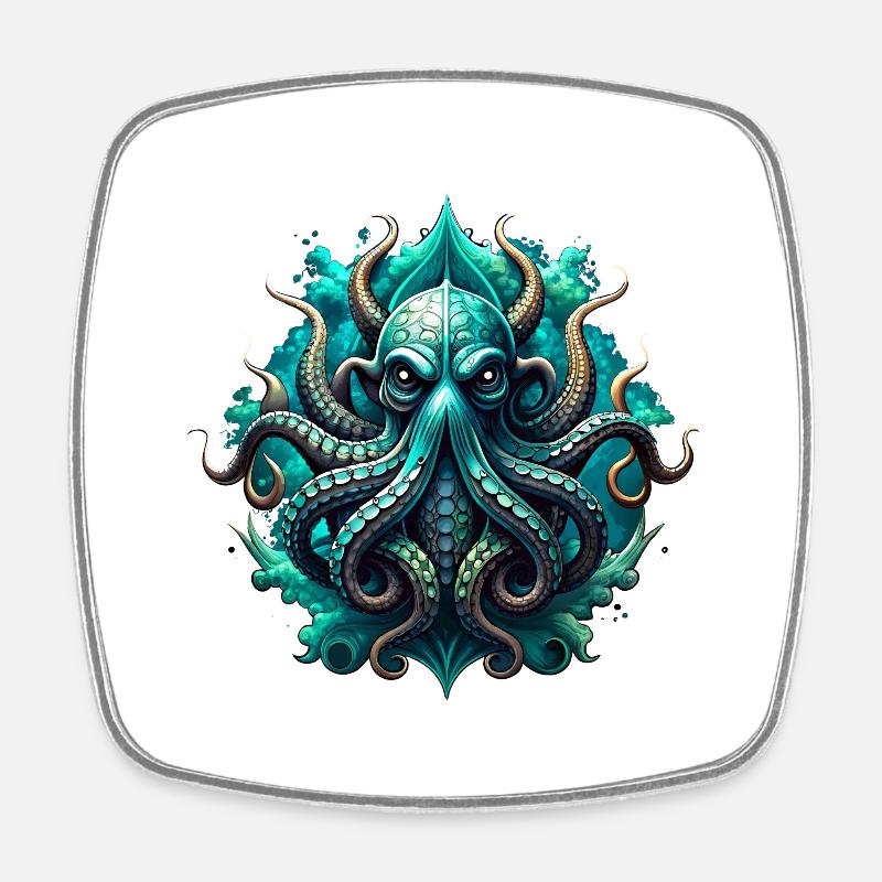 octopuses - Square fridge magnet - white