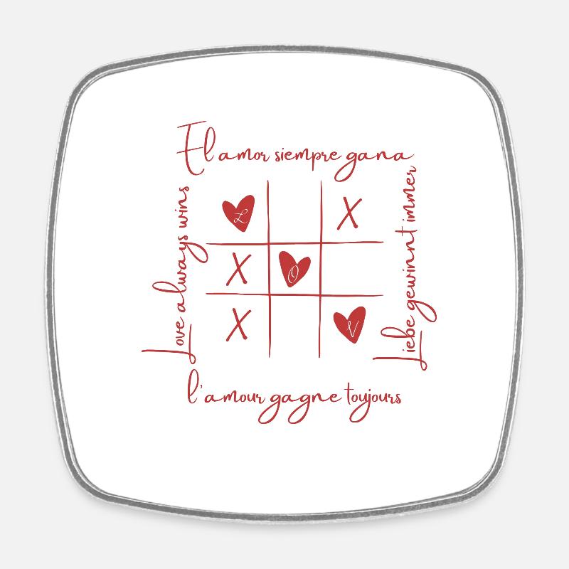 Saint Valentin love - Square fridge magnet - white