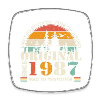 1987 : Légende vintage pour le 37e anniversaire - Magnet carré - blanc - Devant