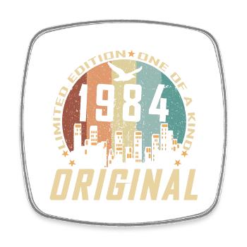 Vintage Décembre 1984 Cadeau d Anniversaire 40 ans - Magnet carré - blanc - Devant