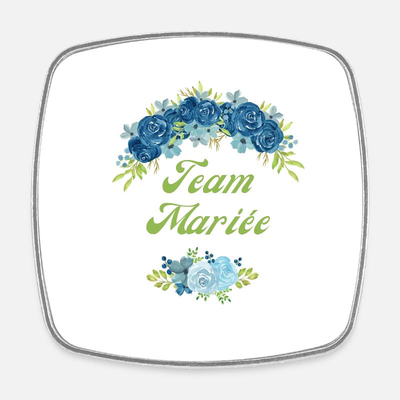 team de La mariée fleur bleu -tshirt assorti - Magnet carré - blanc