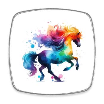 Little Pony Colorful Watercolor - Square fridge magnet - white - Front