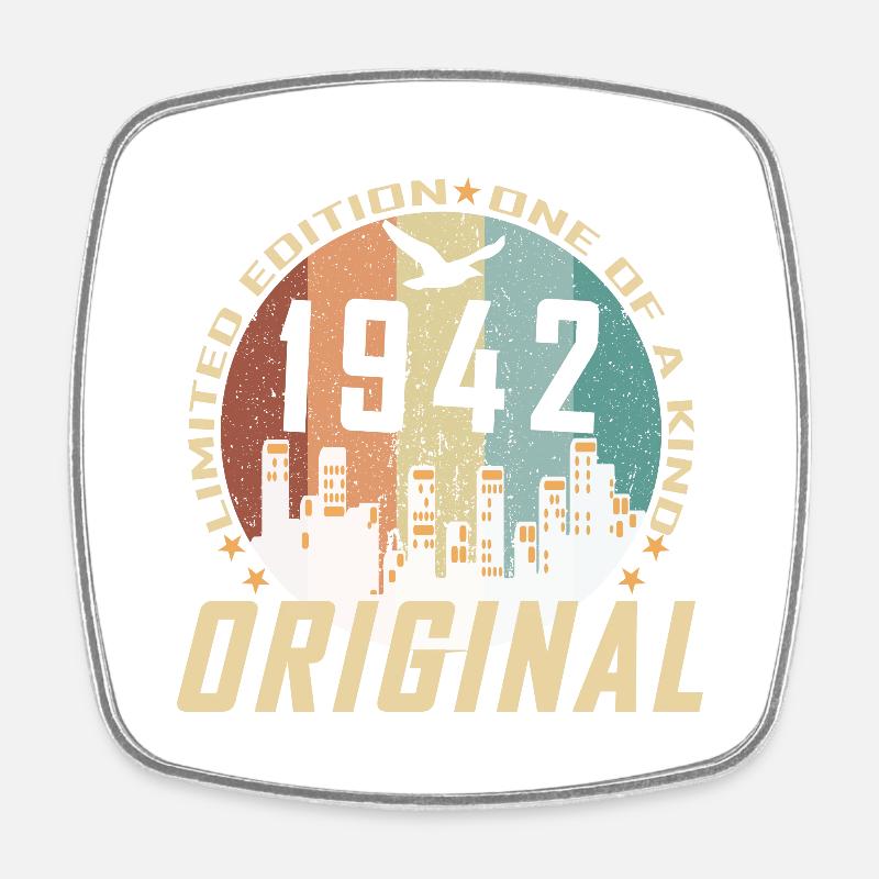 Vintage December 1942 82 Birthday Gift - Square fridge magnet - white