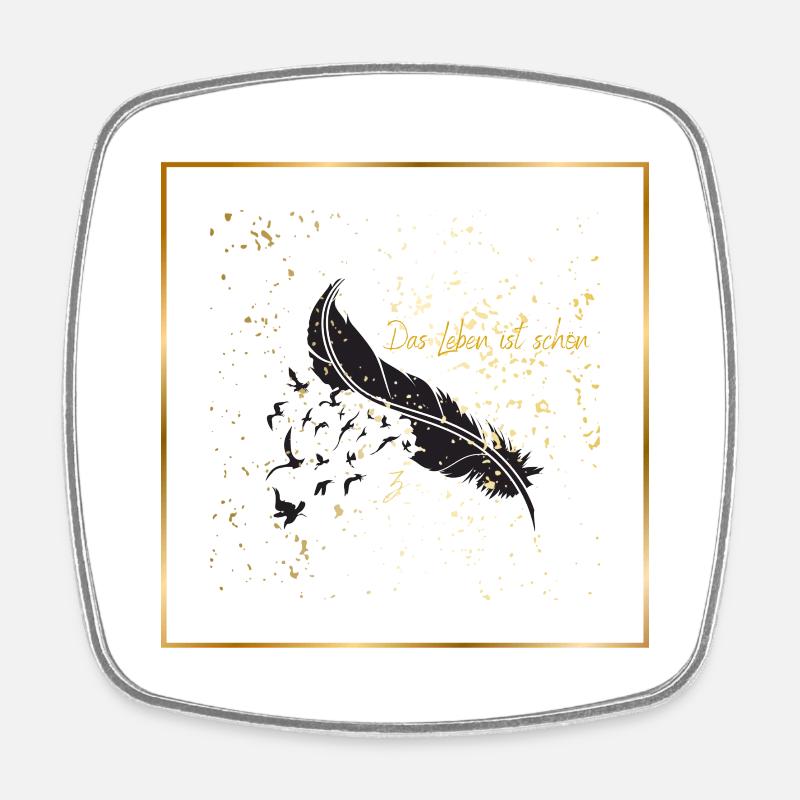 Life is beautiful - Square fridge magnet - white