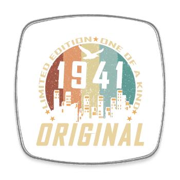 Vintage December 1941 83 Birthday Gift - Square fridge magnet - white - Front