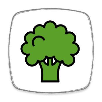Brocoli - Magnet carré - blanc - Devant