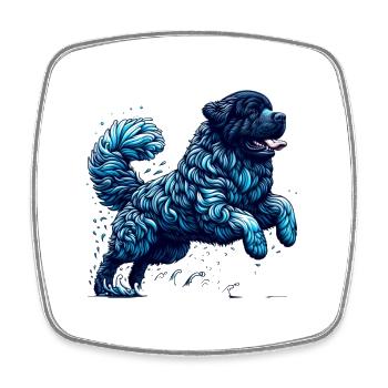 Newfy Wave of Joy - blue - Viereckiger Kühlschrankmagnet - Weiß - Vorne