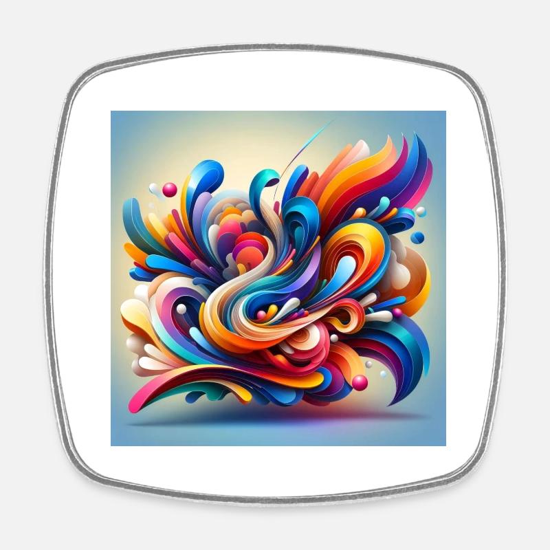 Flux de couleurs de l’abstraction - Magnet carré - blanc