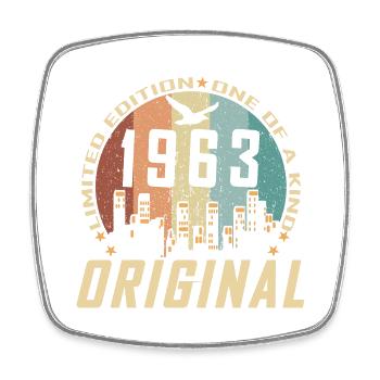 Vintage Décembre 1963 Cadeau d Anniversaire 61 ans - Magnet carré - blanc - Devant